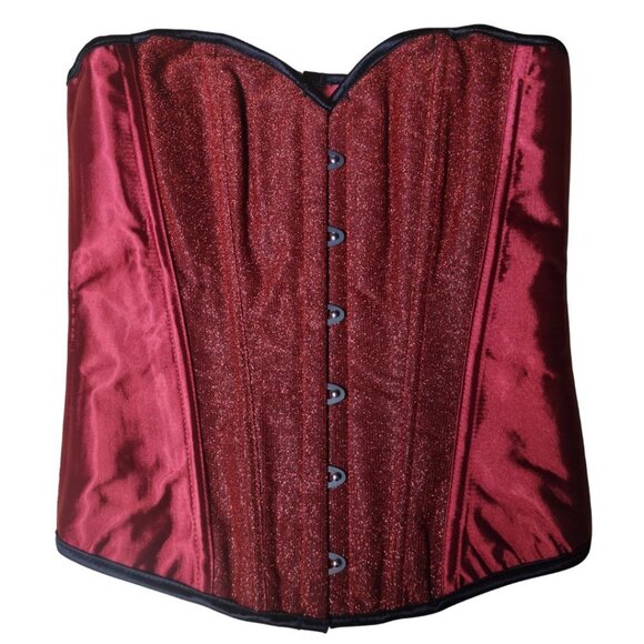 None Tops - 💜 NWT Red Sparkle Overbust Corset and Thong Set